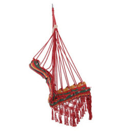 Outsunny Hammock Chair Swing Colourful Striped Seat Porch Indoor Outdoor Hanging - thumbnail 9