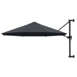 Berkfield Elegant Wall-Mounted Parasol With Metal Pole 300 Cm Anthracite - thumbnail 2