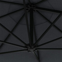 Berkfield Elegant Wall-Mounted Parasol With Metal Pole 300 Cm Anthracite - thumbnail 7