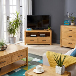 The Furniture Market Soho Oak Corner Tv Unit Up To 50 Tv Size - thumbnail 4