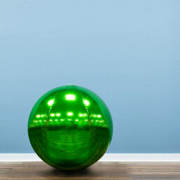 Christmas Tree World 80Cm Metallic Green Inflatable Mirror Ball - thumbnail 1