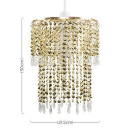 Valuelights Modern Decorative Gold Jewel Acrylic Bead Ceiling Light Shade (D)21.5Cm - thumbnail 6