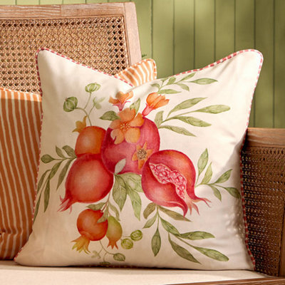 Voyage Maison Voyage Pomegranate Trellis Printed Square Outdoor Polyester Filled Cushion, Red, 43 X 43Cm - image 1