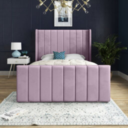 DS Living Oxford Upholstered Soft Touch Plush Pink Velvet Bed Frame 4Ft - thumbnail 3