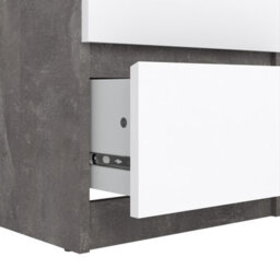 Furniture To Go Naia Narrow Chest Of 5 Drawers In Concrete And White High Gloss (W) 40.4 X  (H) 111.3 X (D) 50Cm - thumbnail 7