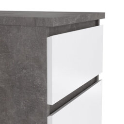 Furniture To Go Naia Narrow Chest Of 5 Drawers In Concrete And White High Gloss (W) 40.4 X  (H) 111.3 X (D) 50Cm - thumbnail 6