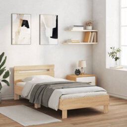 Berkfield Bed Frame Without Mattress With Headboard Sonoma Oak 100X200 Cm