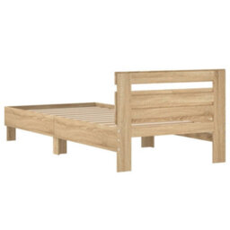 Berkfield Bed Frame Without Mattress With Headboard Sonoma Oak 100X200 Cm - thumbnail 7