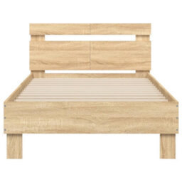 Berkfield Bed Frame Without Mattress With Headboard Sonoma Oak 100X200 Cm - thumbnail 5