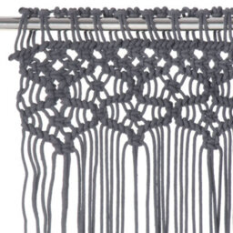 Berkfield Macrame Curtain Anthracite 140X240 Cm Cotton - thumbnail 3