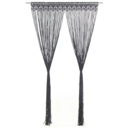 Berkfield Macrame Curtain Anthracite 140X240 Cm Cotton