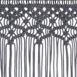 Berkfield Macrame Curtain Anthracite 140X240 Cm Cotton - thumbnail 4