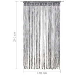 Berkfield Macrame Curtain Anthracite 140X240 Cm Cotton - thumbnail 5