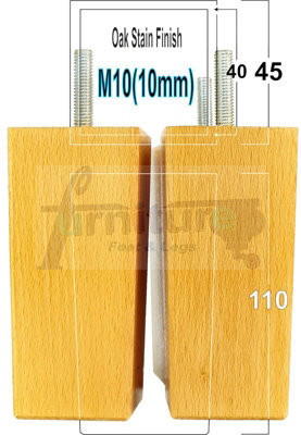 L&F 4X Replacement Furniture Legs Solid Wood 110mm High Sofas Chairs Settee Cabinets Legs M10 Tsp2055 - image 1