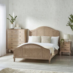 Julian Bowen Fleur 150Cm King Limed Oak Effect Rattan Headboard Bed