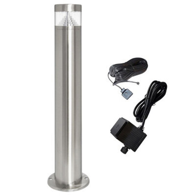 Long Life Lamps Company Modern Stainless Steel Led 12 Volt Bollard Garden Post Cool White Light Set With Transformer - image 1