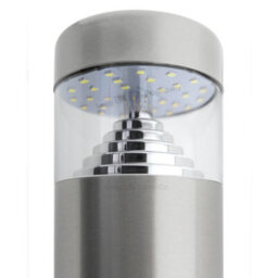Long Life Lamps Company Modern Stainless Steel Led 12 Volt Bollard Garden Post Cool White Light Set With Transformer - thumbnail 4
