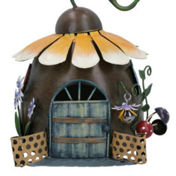 AB Tools Fairy Sunflower House Outdoor Garden Patio Sculpture Metal Ornament House - thumbnail 3