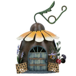 AB Tools Fairy Sunflower House Outdoor Garden Patio Sculpture Metal Ornament House - thumbnail 2