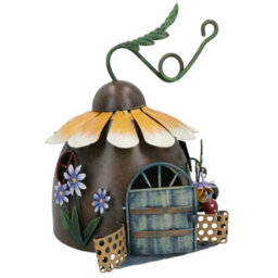 AB Tools Fairy Sunflower House Outdoor Garden Patio Sculpture Metal Ornament House