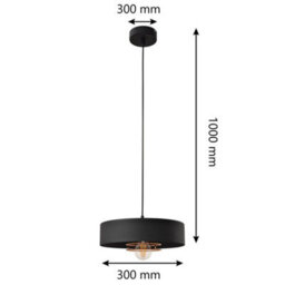 Luminosa Lighting Luminosa Babilon Cylindrical Pendant Ceiling Light Black, Rose Gold 30Cm - thumbnail 2