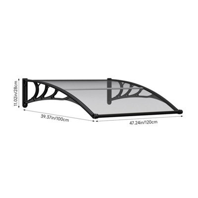 120Cm Door Canopy Awning Outdoor Window Rain Shelter Wide Alu Frame - image 1