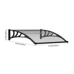 120Cm Door Canopy Awning Outdoor Window Rain Shelter  Wide Alu Frame - thumbnail 1