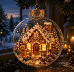 Amorly Led Light Up Christmas Globe Ornament, Clear Hanging Ball Bauble With Inner Scene, Christmas Tree Home Holiday Decoration - thumbnail 1