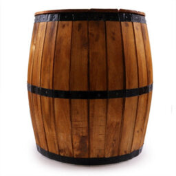 Serenityy Aw Dropship Uk Barrel Stool & Parasol Stand - Natural Albasia Wood, Dark Metal Bands, 38 X 32 Cm - thumbnail 7