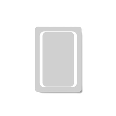 Ibathuk Halo Wall Mounted Led Illuminated Bathroom Mirror, Modern Rectangular Battery Powered Mirror With White Light, 500X700mm - image 1