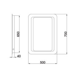 Ibathuk Halo Wall Mounted Led Illuminated Bathroom Mirror, Modern Rectangular Battery Powered Mirror With White Light, 500X700mm - thumbnail 3