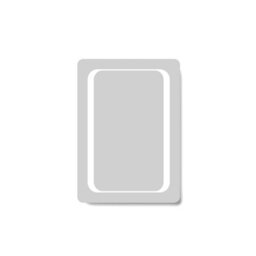 Ibathuk Halo Wall Mounted Led Illuminated Bathroom Mirror, Modern Rectangular Battery Powered Mirror With White Light, 500X700mm