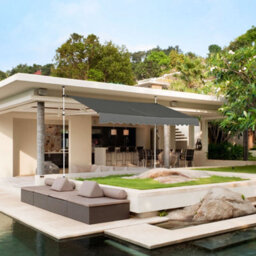 Costway 4M Telescopic Canopy Retractable Adjustable Outdoor Clamp Awning Sun Shelter - thumbnail 5