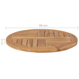 Vidaxl Table Top Solid Teak Wood Round 2.5 Cm 60 Cm - thumbnail 7