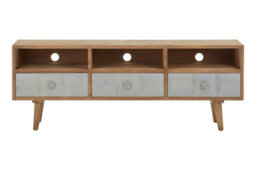 Premier Housewares Interiors By Premier Eco Friendly Media Unit, Stylish Modern Wooden Tv Unit For Livingroom, Durable Contemporary Tv Cabinet