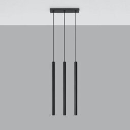 Sollux Lighting Pastelo Steel Black 3 Light Classic Pendant Ceiling Light - thumbnail 1