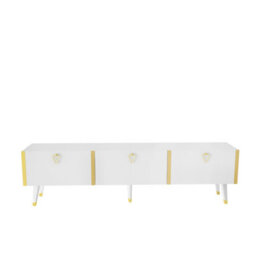Decorotika Milagro Modern Tv Unit Tv Stand For Tvs Up To 71 Inch Gloss White&gold - thumbnail 8