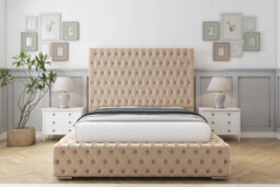 "Sloomy Ambassador Pebble Plush Bed Frame With Mattress With 50""  Upholstered Headboard 4'6 Double" - thumbnail 1