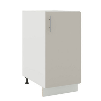 Jd Greta Adjustable Legs Kitchen Base Unit 400mm Storage Cabinet With Door Shelf 40Cm - Cashmere Matt - image 1