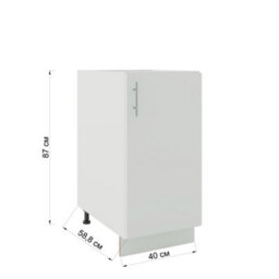 Jd Greta Adjustable Legs Kitchen Base Unit 400mm Storage Cabinet With Door Shelf 40Cm - Cashmere Matt - thumbnail 4