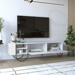 Decortie Norfolk Modern Tv Unit Multimedia Centre White With Storage Tv Cabinet 151Cm - thumbnail 4