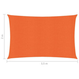 Berkfield Sunshade Sail 160 G/m2 Orange 2X3.5 M Hdpe - thumbnail 6