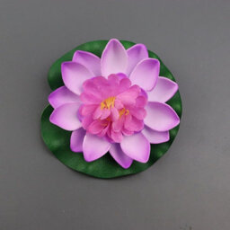 6 Pcs Purple Artificial Lotus Flower Floating Water Fake Plant For Pool Pond Garden Decor