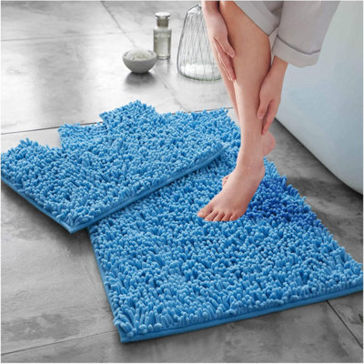 Gc Gaveno Cavailia Infinity Loop Extra Large 2 Piece Bath Mat Set Turquoise Super Absorbent Non Slip Shower Mat - image 1