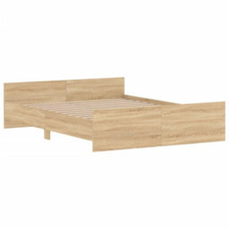 Berkfield Bed Frame With Headboard And Footboard Sonoma Oak 160X200 Cm - thumbnail 3