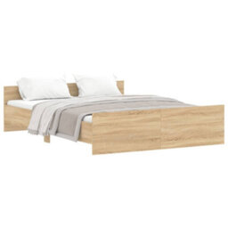 Berkfield Bed Frame With Headboard And Footboard Sonoma Oak 160X200 Cm - thumbnail 2