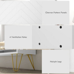 Wyld Haus Zikase White Chevron Slim Shoe Cabinet With 4 Flip Drawers, Holds 16 Pairs, 24Cm Depth - thumbnail 7