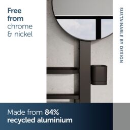 Ideal Standard Alu+ Matt Silk Black Round Wall-Mounted Bathroom Mirror (H)71.7Cm (W)58Cm - thumbnail 4