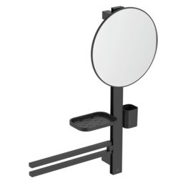 Ideal Standard Alu+ Matt Silk Black Round Wall-Mounted Bathroom Mirror (H)71.7Cm (W)58Cm - thumbnail 2
