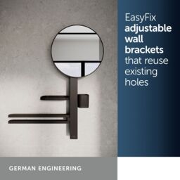 Ideal Standard Alu+ Matt Silk Black Round Wall-Mounted Bathroom Mirror (H)71.7Cm (W)58Cm - thumbnail 6